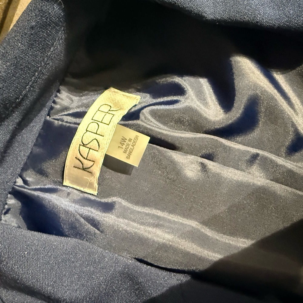 Kasper Women's Blue Blazer and Pants Set - Picture 3 of 6